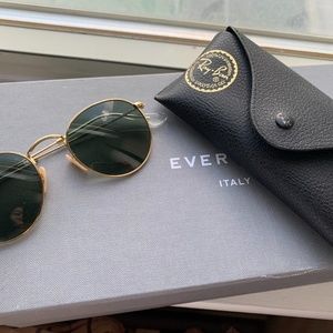 Ray-Ban Gold and Green Sunglasses